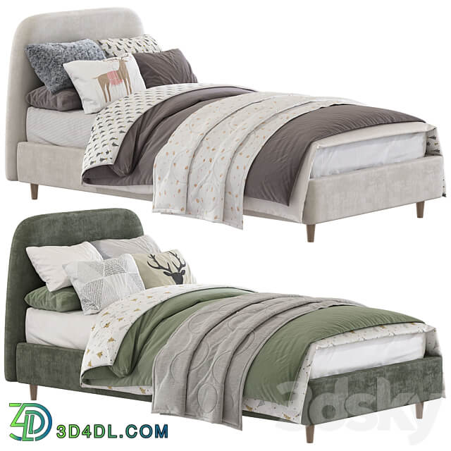 Bed Oatmeal Raelynn Upholstered Bed 217 3D Models 3DSKY