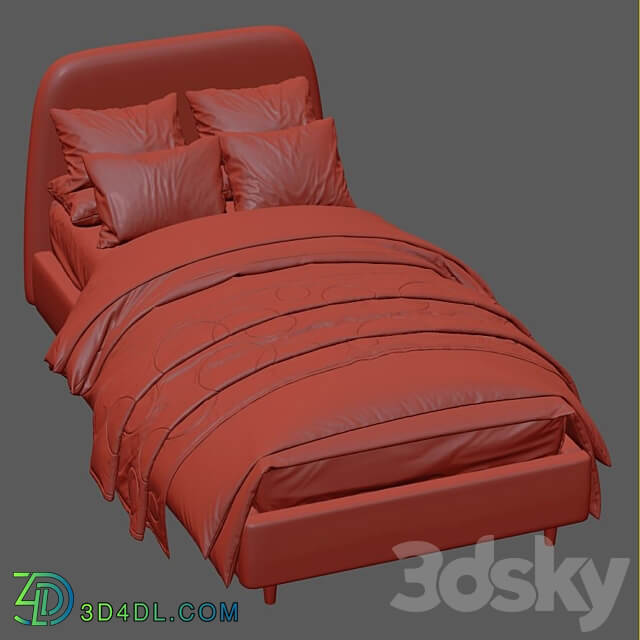 Bed Oatmeal Raelynn Upholstered Bed 217 3D Models 3DSKY