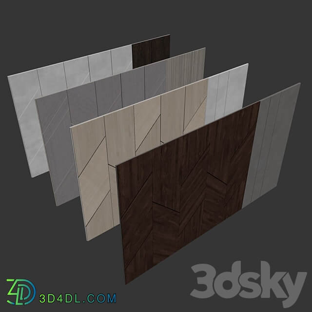 Decorative wall panel set 73 3D Models 3DSKY