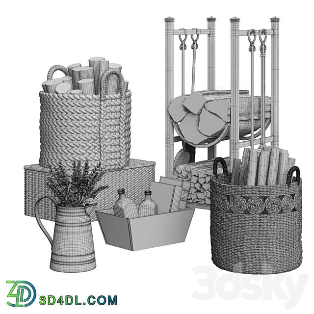 Decorative Set with Baskets 01 Other decorative objects 3D Models 3DSKY