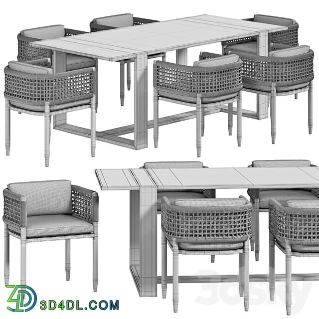 Verona Dining Set Table Chair 3D Models 3DSKY