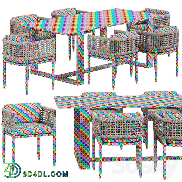 Verona Dining Set Table Chair 3D Models 3DSKY