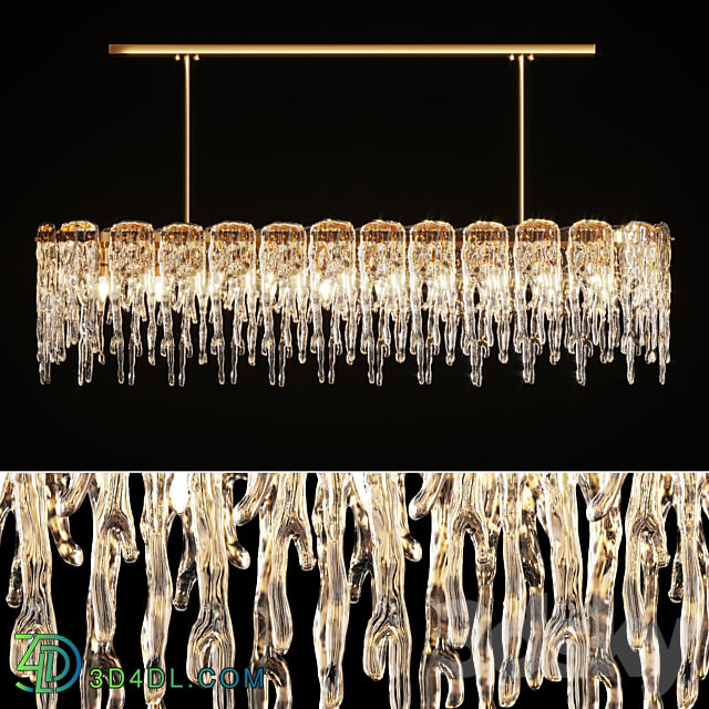 Chandelier with Ice Plates Spring Long M Pendant light 3D Models 3DSKY