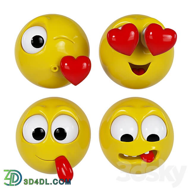 Emoji pack 3D Models 3DSKY