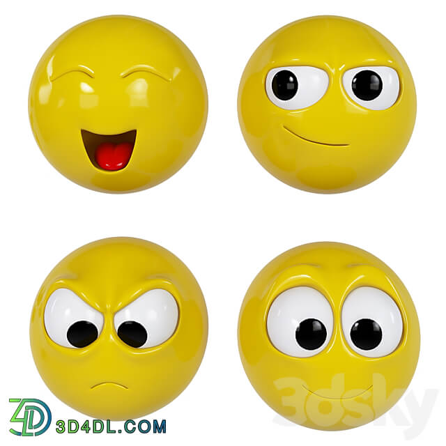 Emoji pack 3D Models 3DSKY