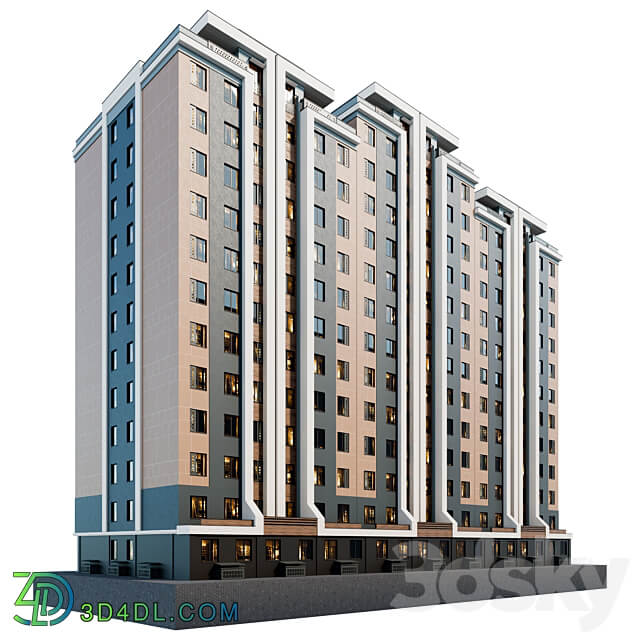 Residential building 12 floors 3D Models 3DSKY