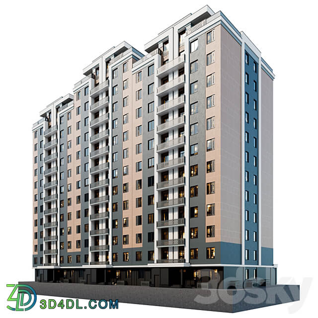 Residential building 12 floors 3D Models 3DSKY