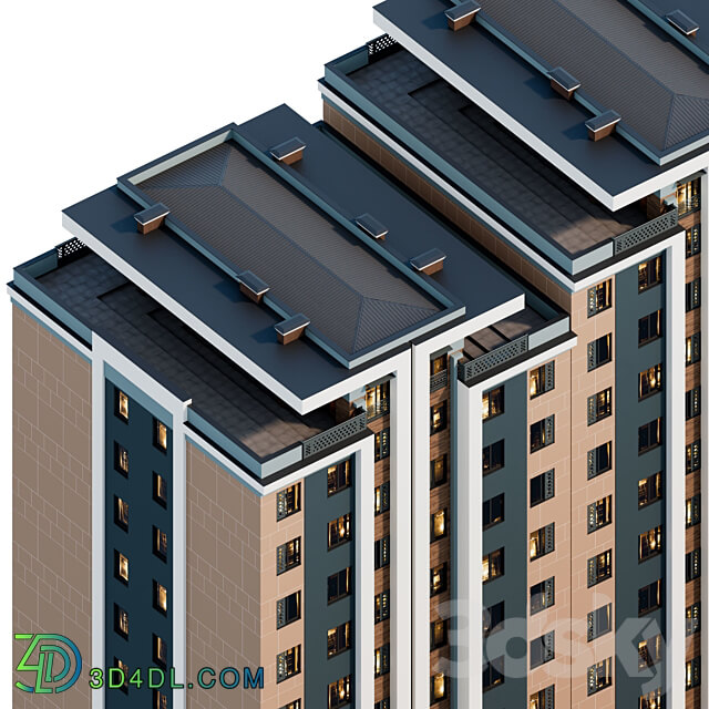 Residential building 12 floors 3D Models 3DSKY