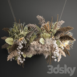 Hanging bouquet 232. Dried flower palm leaf dry decor pampas grass suspension reeds decor decoration 3D Models 