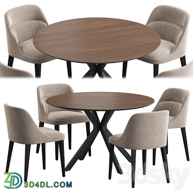 Ralf table Jackie chair dining set Table Chair 3D Models 3DSKY