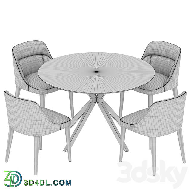 Ralf table Jackie chair dining set Table Chair 3D Models 3DSKY