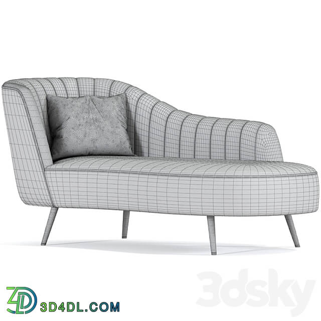 Baxton Kailyn Glam Chaise Lounge 3D Models 3DSKY