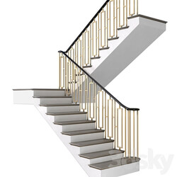 Modern staircase in Art Deco style. 3D Models 3DSKY 