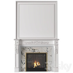 White Fireplace in a classic style. Fireplace in classic style 3D Models 3DSKY 