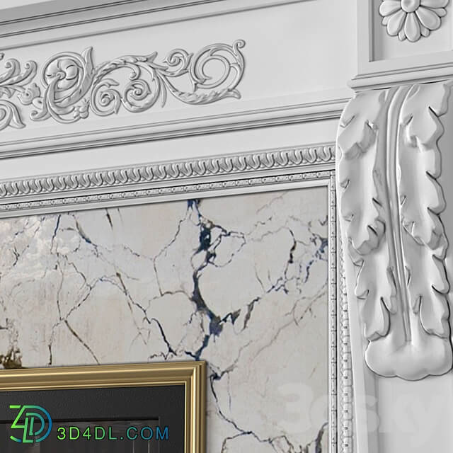 White Fireplace in a classic style. Fireplace in classic style 3D Models 3DSKY