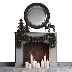 christmas mood fireplace Decorative set 3D Models 3DSKY 