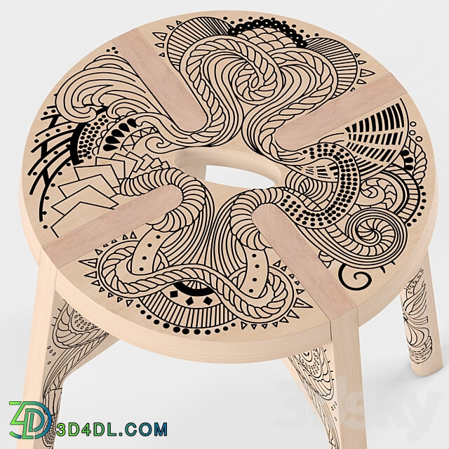 Tattoo stool by Zanat 3D Models