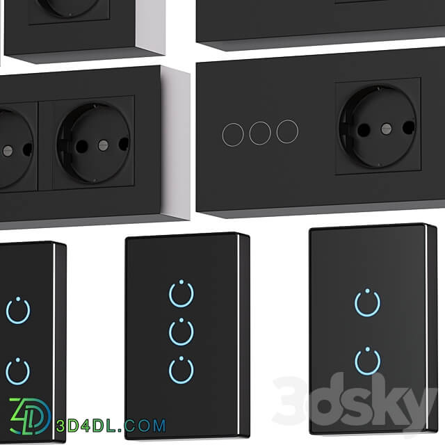 Sockets and switches with Aliexpress 01 Miscellaneous 3D Models 3DSKY