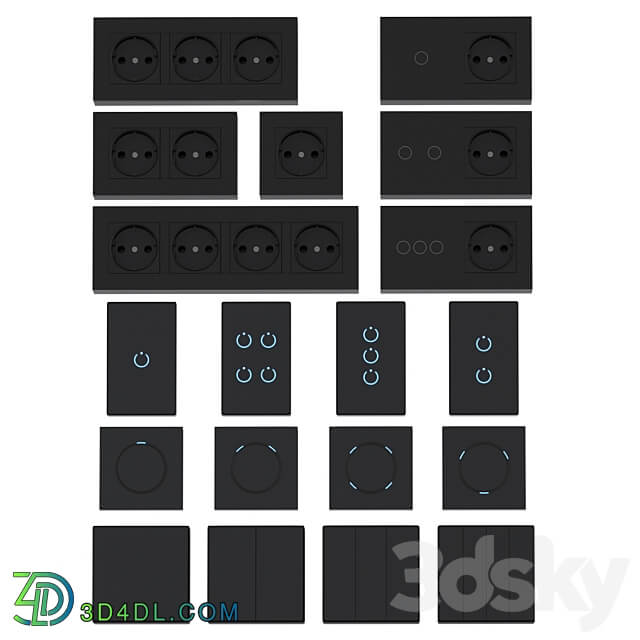 Sockets and switches with Aliexpress 01 Miscellaneous 3D Models 3DSKY