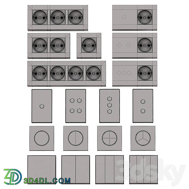 Sockets and switches with Aliexpress 01 Miscellaneous 3D Models 3DSKY