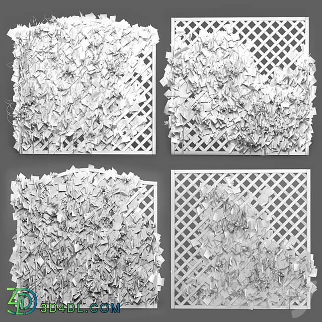 ivy grid panel 4 different ivy composition 3D Models 3DSKY