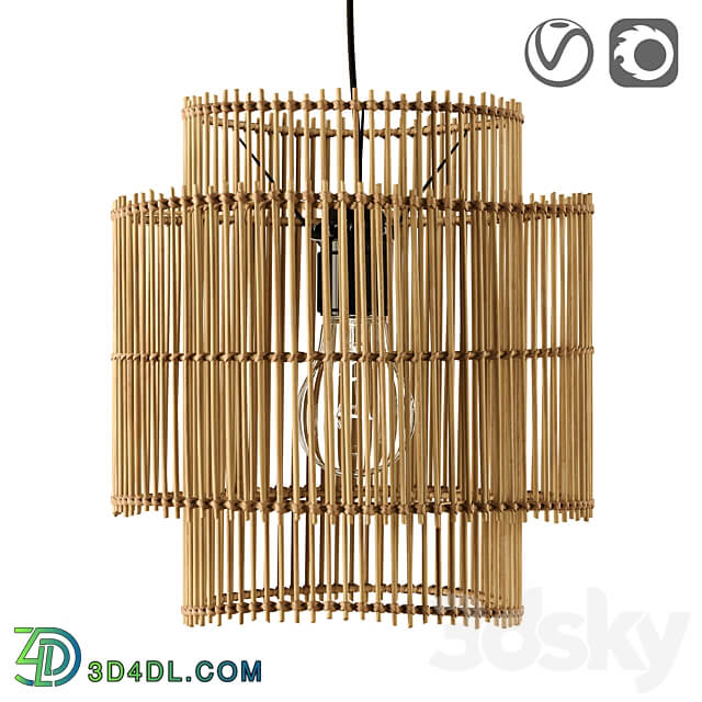 Haya bamboo lampshade Pendant light 3D Models