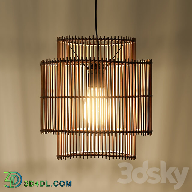 Haya bamboo lampshade Pendant light 3D Models