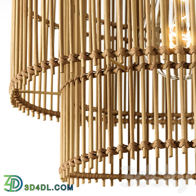 Haya bamboo lampshade Pendant light 3D Models