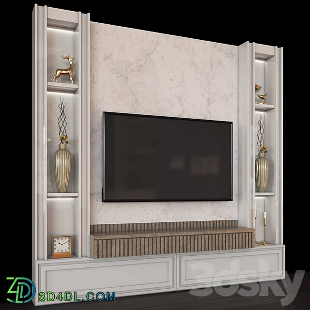 TV Wall set116 3D Models