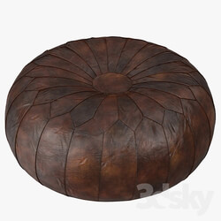 Leather Pouf Ottoman 