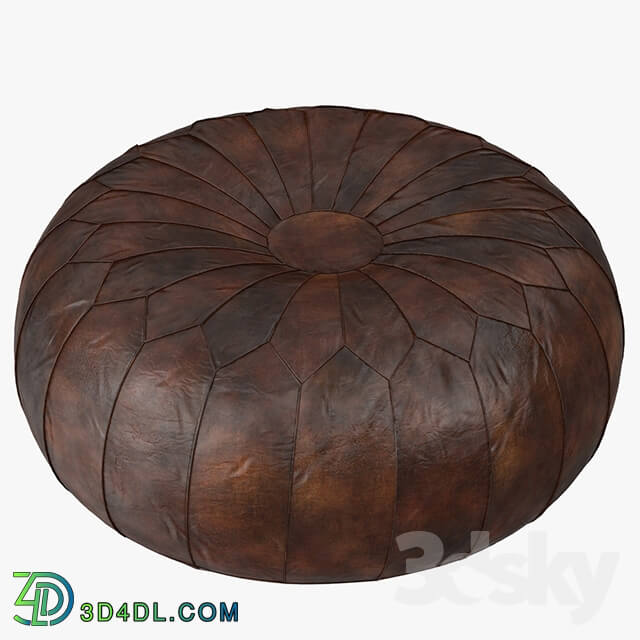 Leather Pouf Ottoman