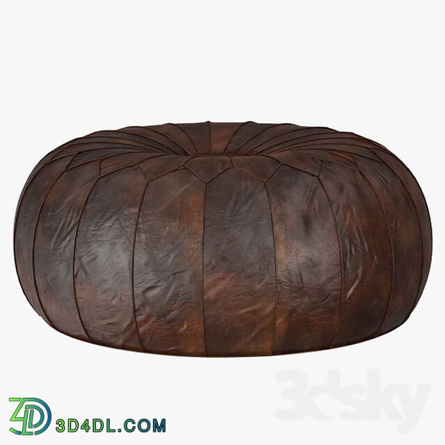 Leather Pouf Ottoman