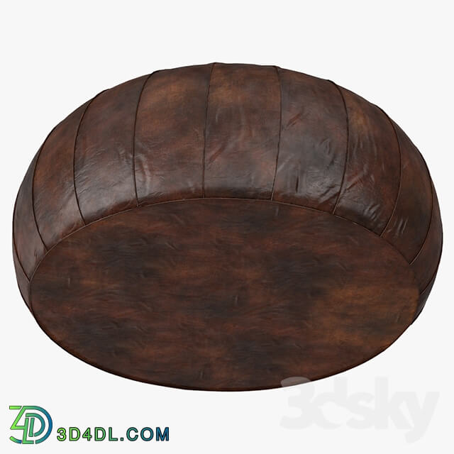 Leather Pouf Ottoman