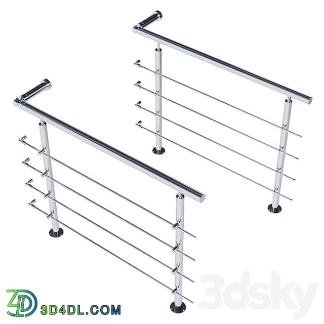 Stainless steel railing 01 3D Models