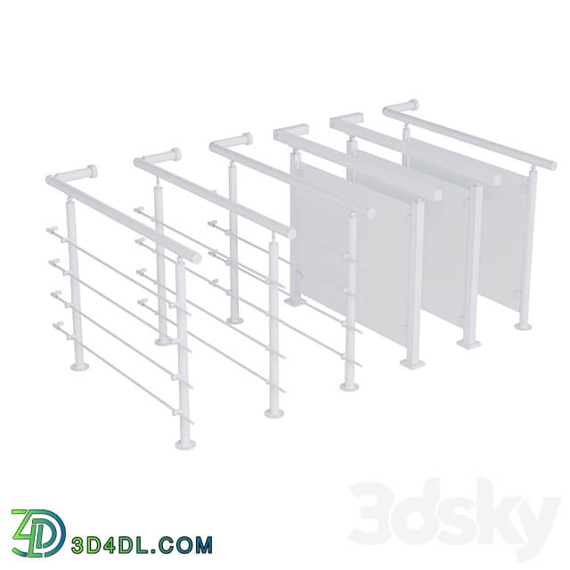 Stainless steel railing 01 3D Models