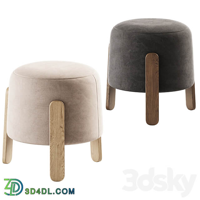 Lou Ottoman Verellen Pouf 3D Models