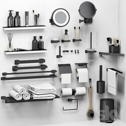 Hansgrohe set of bathroom accessories and decor 3D Models 