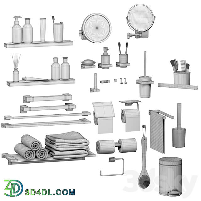 Hansgrohe set of bathroom accessories and decor 3D Models