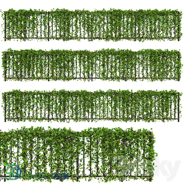 Fence with Ivy v16 3D Models