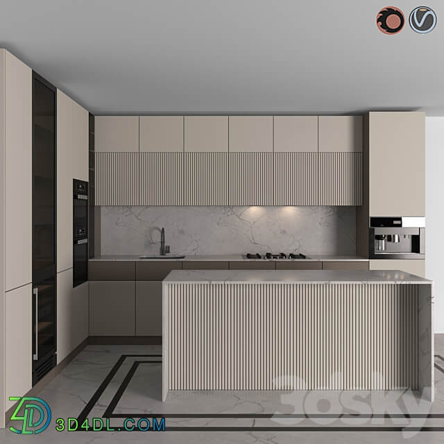 Kitchen Modern 06 Corner Kitchen Kitchen 3D Models