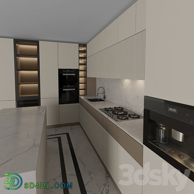 Kitchen Modern 06 Corner Kitchen Kitchen 3D Models