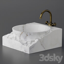Washbasin bowl made of marble 3D Models 
