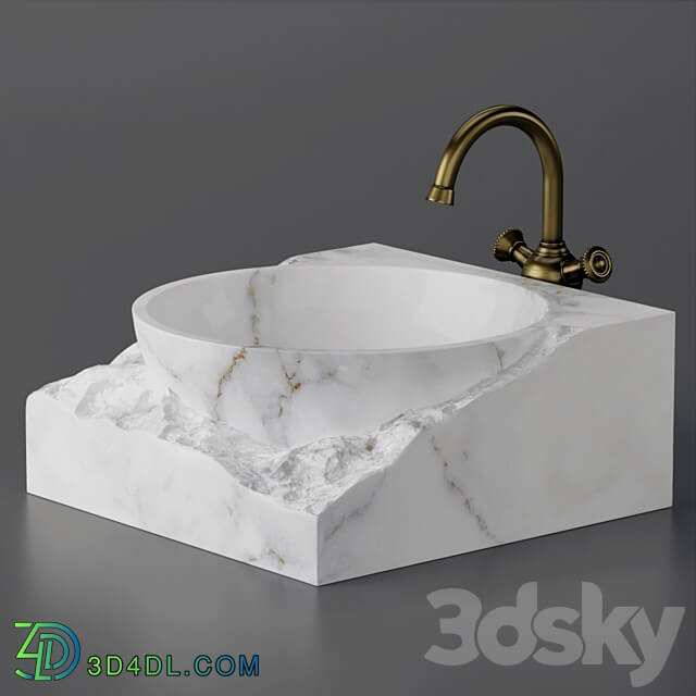 Washbasin bowl made of marble 3D Models