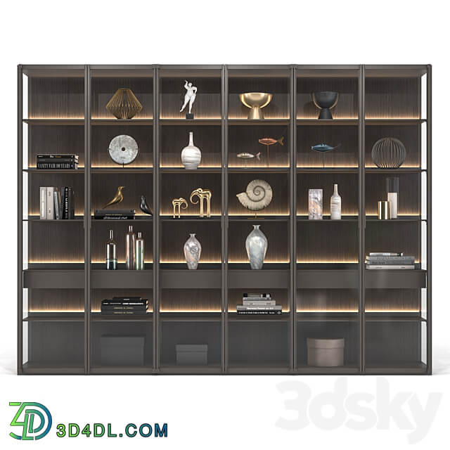 Poliform Wall System Ego Day Wardrobe Display cabinets 3D Models