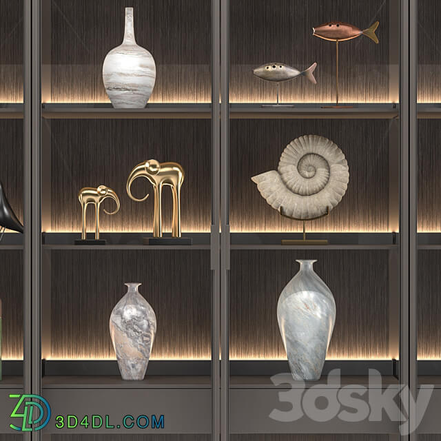 Poliform Wall System Ego Day Wardrobe Display cabinets 3D Models