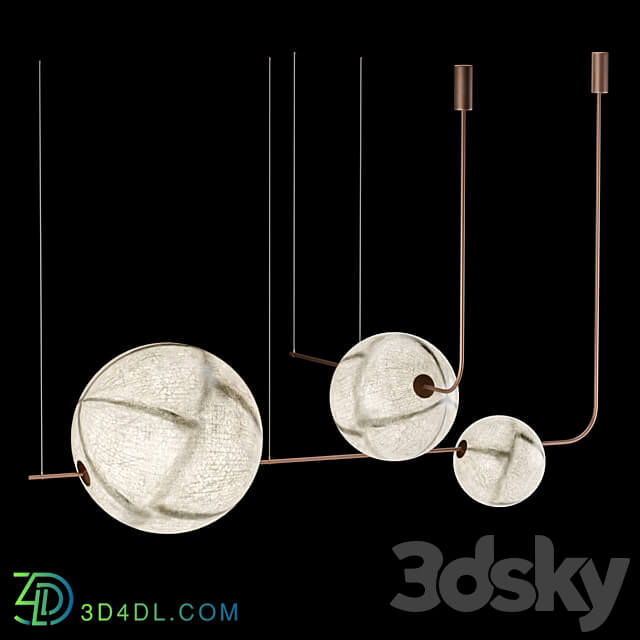 Superb all horizontal 1200 Pendant light 3D Models