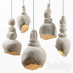 Clay lamps. 5 models Pendant light 3D Models 