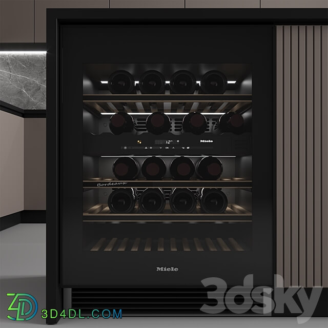 Kitchen No. 110 Black and Beige Kitchen 3D Models