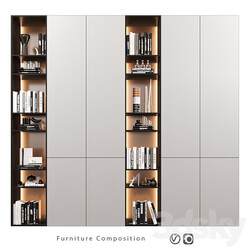 Furniture Composition 86 Wardrobe Display cabinets 3D Models 