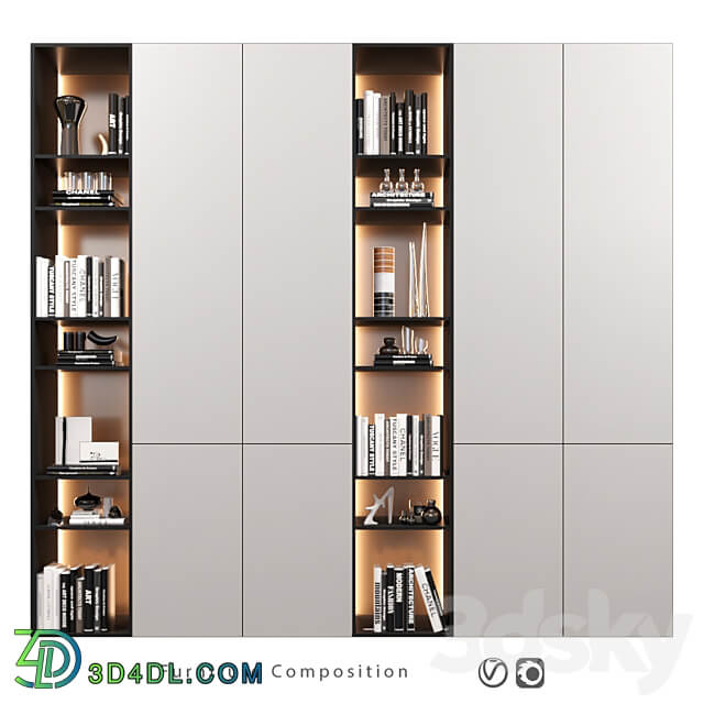 Furniture Composition 86 Wardrobe Display cabinets 3D Models